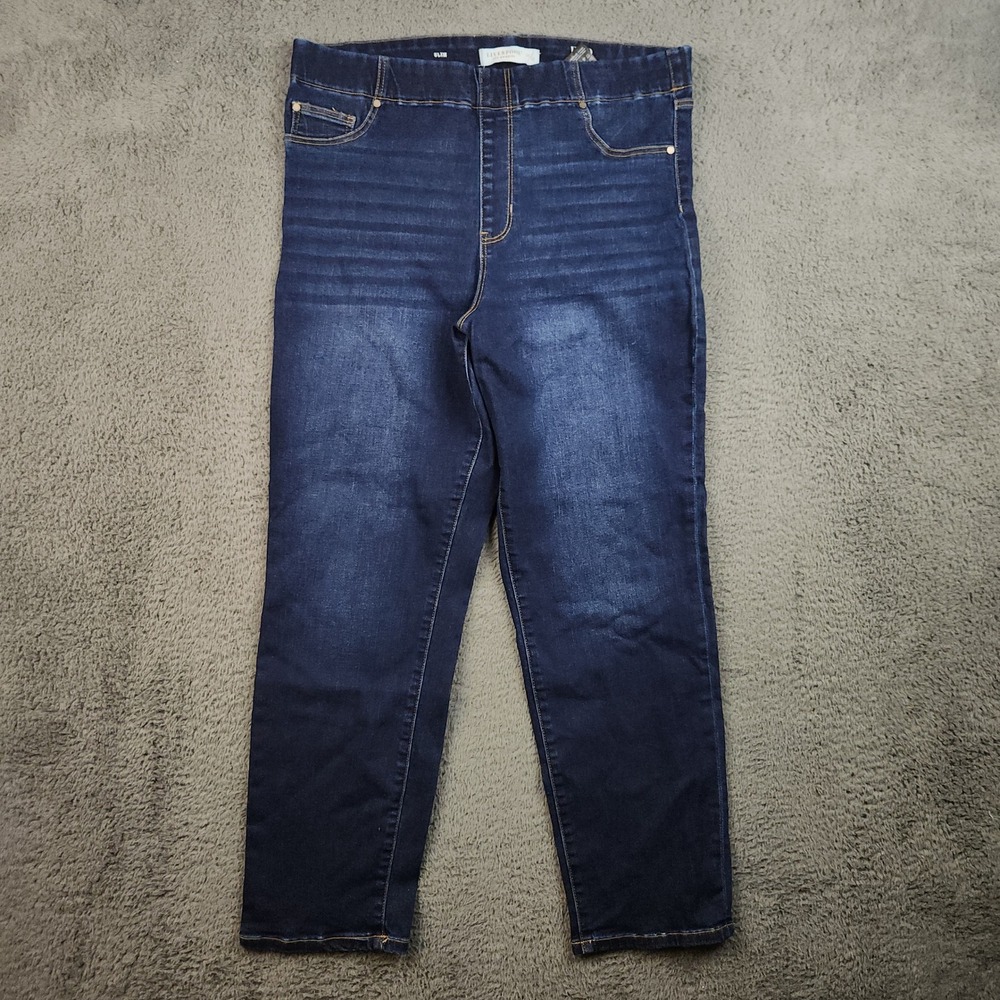 Liverpool‎ Chloe Pull-On Slim Eco Jeans Womens 16/33 Plus Dark Wash Blue Denim